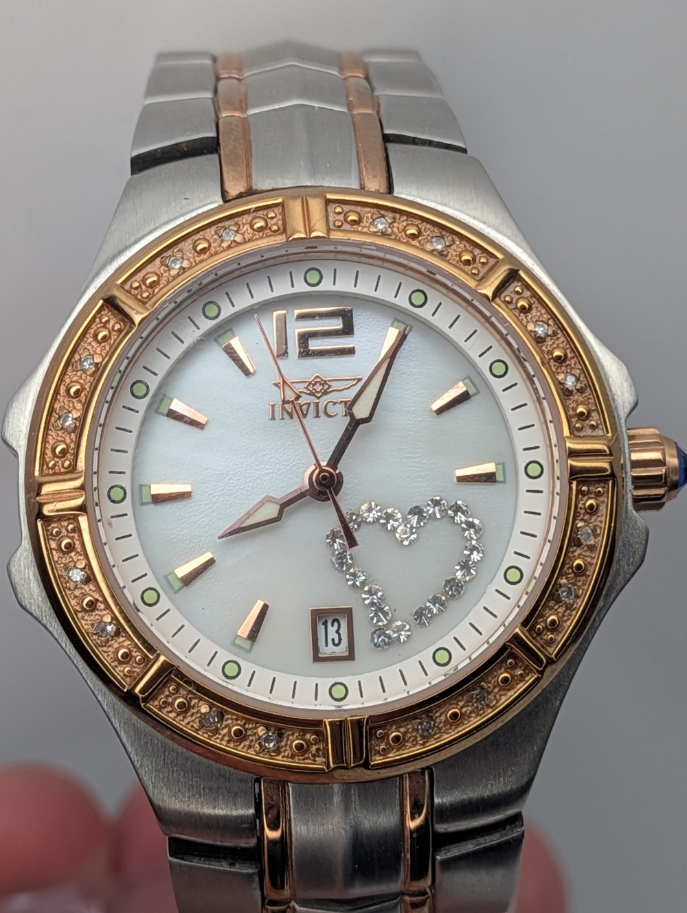 Invicta Wildflower Lady Watch Two Tone Silver Gold Tone Diamond Accent Tritnite - Picture 4 of 15